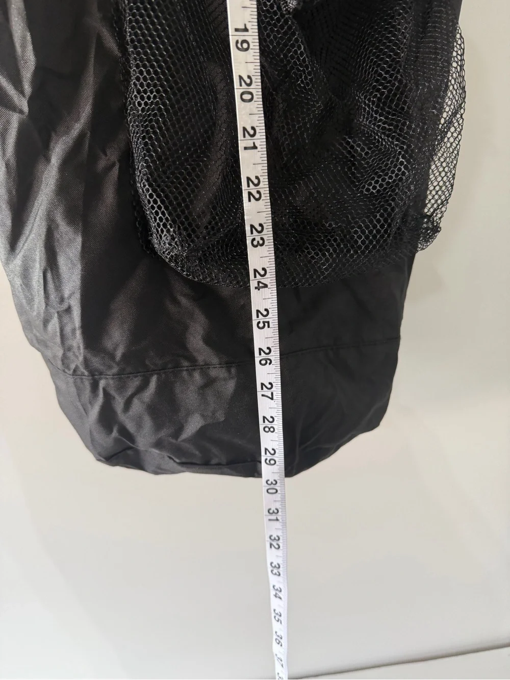 Black Mesh-Front backpack laundry Bag with Drawstring and Carry Handle